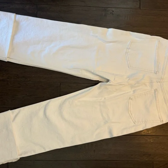 Zara Turn Up Wide Leg Jeans (White, Size USA 8, Tags Included) - Picture 5 of 8